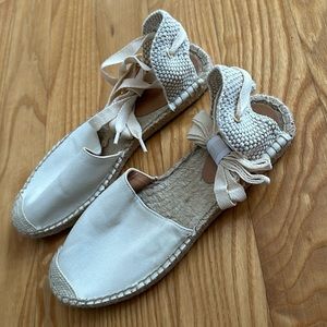J Crew never worn lace up d’orsay espadrilles